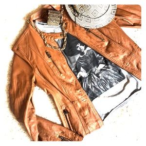 Light brown Faux leather coat